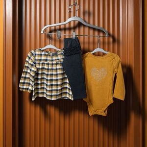 Yellow & Blue Plaid Kids Matching Set